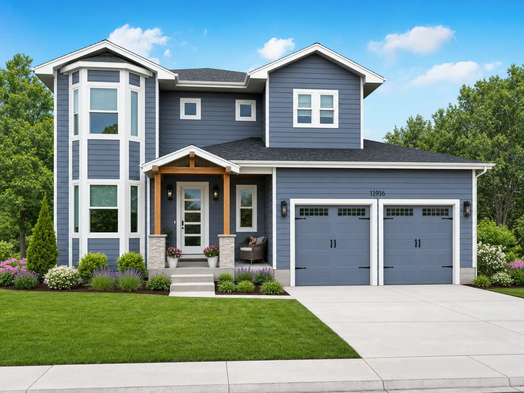 Exterior of a Brandt Place custom residence in West Gold Meadows